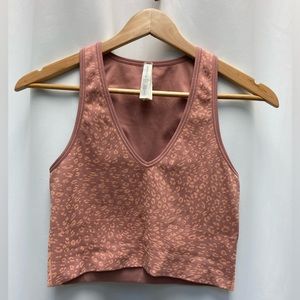 Athleta Aurora Seamless Crop Rib Tank Leopard